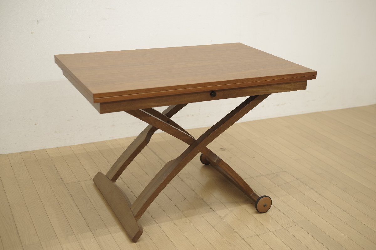 展示品 カリガリス コヌビア マスコッティ 昇降テーブル ウォールナット エクステンション ダイニング リビング デザイナーズ 19萬