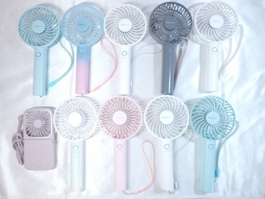 7243[E]動作品♪Franc franc◆フランフラン　ハンディ/ファン/10点セット/オーロラホワイト/グラデーションブルー/ミント♪