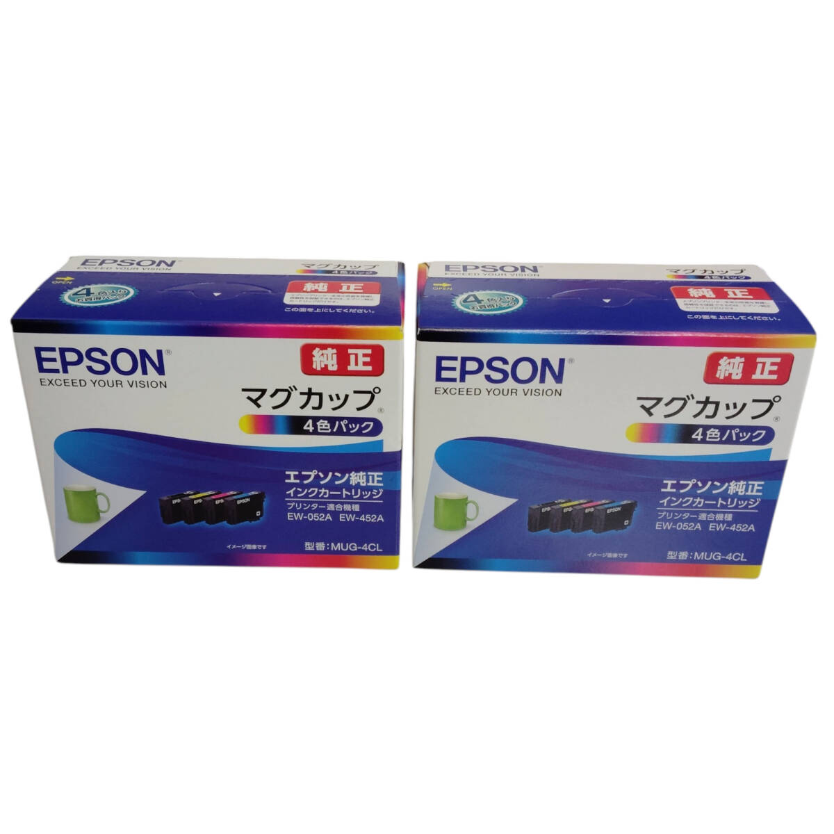 【未使用】 EPSON エプソン MUG-4CL 純正 インクカートリッジ マグカップ 4色パック ×2箱 推奨使用期限2028年1月 W93502RL_画像1