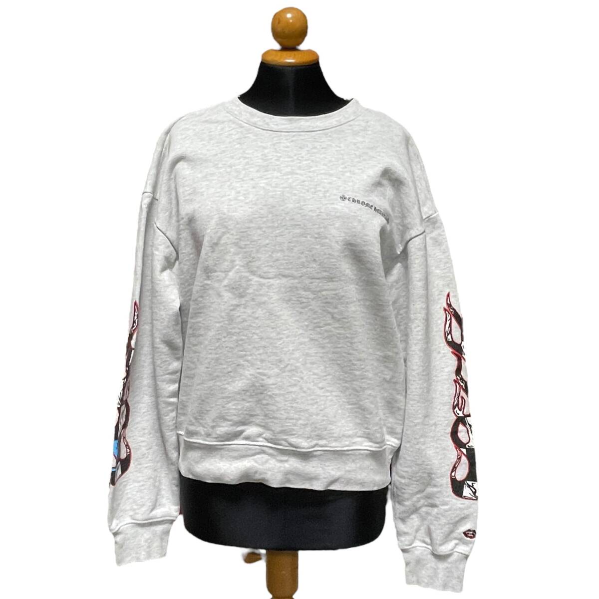 ◆中古品◆CHROME HEARTS クロムハーツ×MATTY BOY BRAIN マッティボーイ ブレイン スウェット トレーナー グレー SMALL Q94358NM_画像1