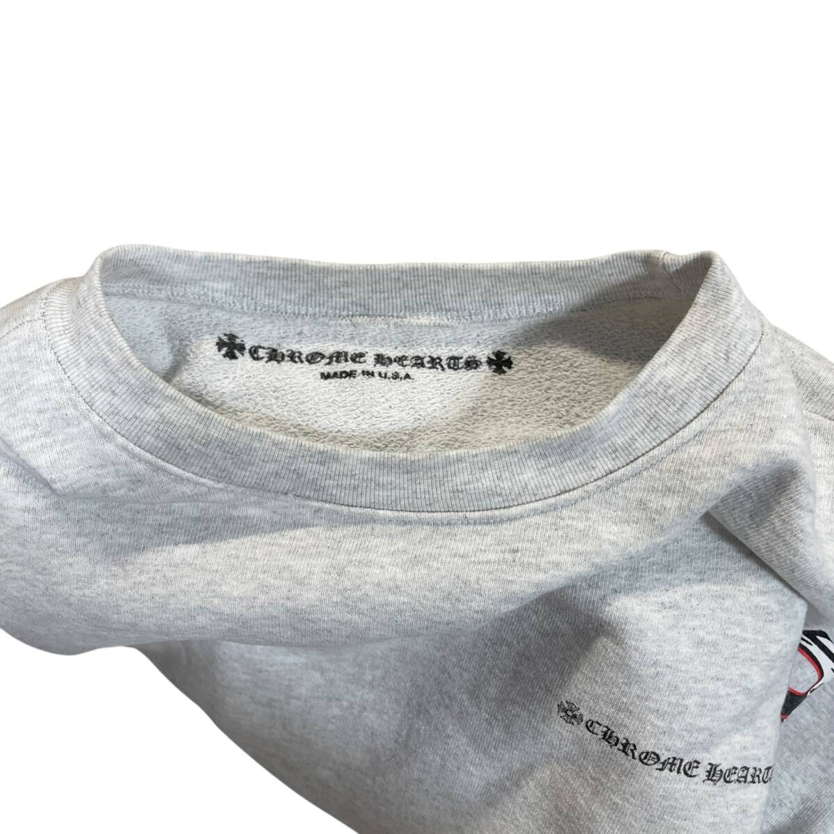 ◆中古品◆CHROME HEARTS クロムハーツ×MATTY BOY BRAIN マッティボーイ ブレイン スウェット トレーナー グレー SMALL Q94358NM_画像9