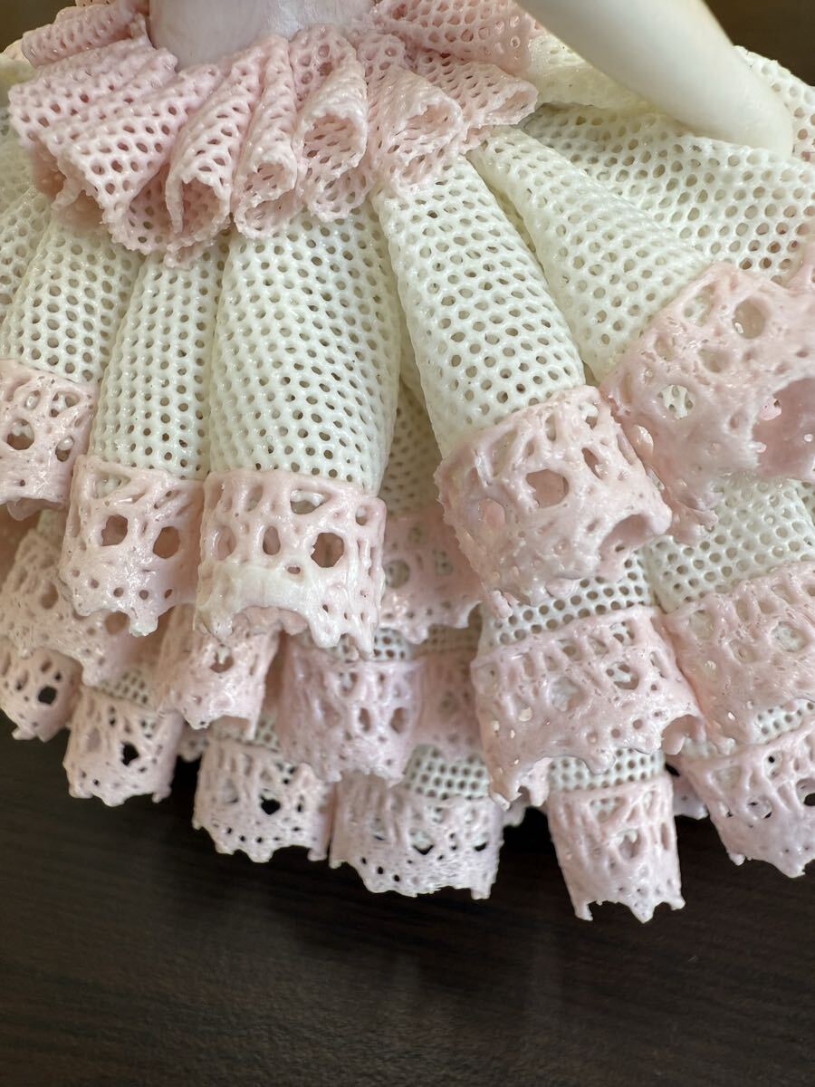 IRISH DRESDEN アイリッシュドレスデン TRACY トレイシー ピンク レースドール 陶器 人形 置物 オブジェ インテリア 陶磁器 ドイツ製_画像5