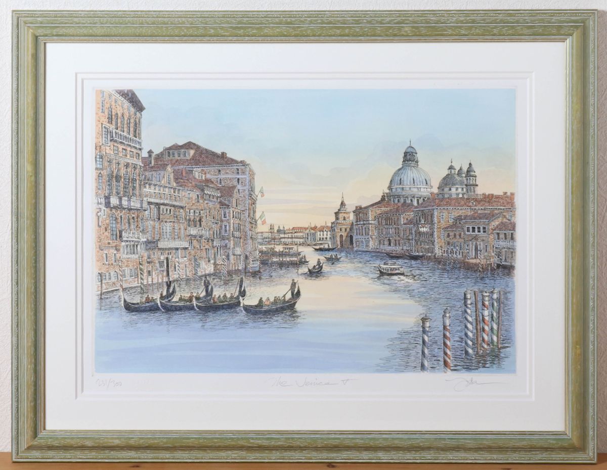 織田義郎 ヴェニスⅠ 額装 9408 織田義郎 「The Venice Ⅴ ベニス」 銅版画 エッチング