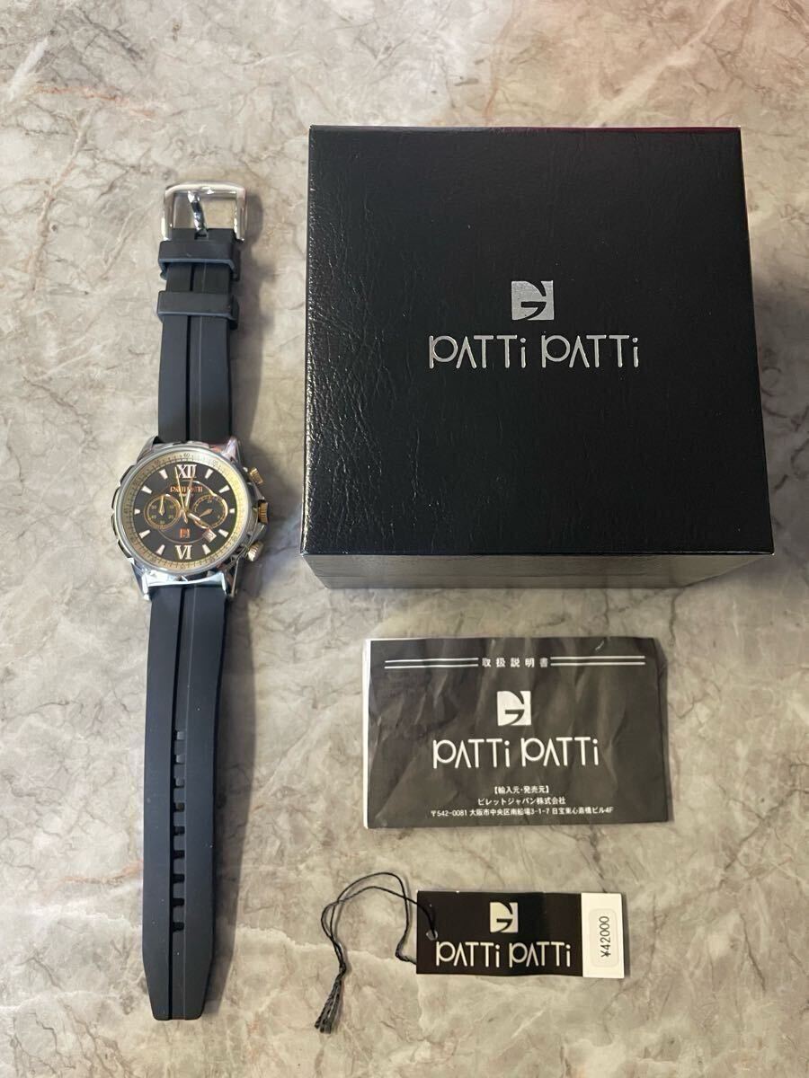 PATTi PATITi パティパティ 腕時計 メンズ ウォッチ PAT9900C 10ATM クロノグラフ ステンレス ラバーベルト