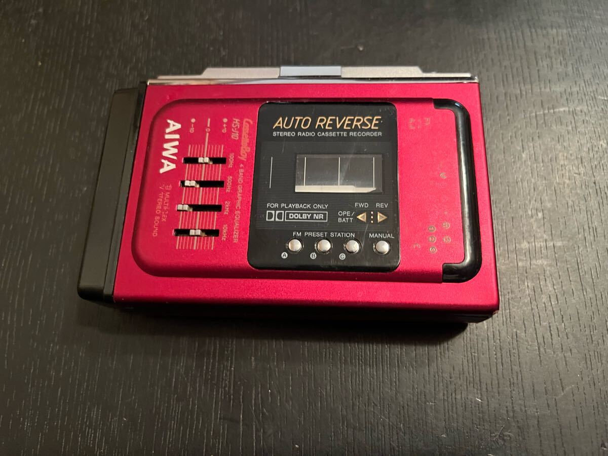 Aiwa HS-J10カセットボーイ 当時物 ワインレッド アイワ カセットボーイ HS J10 AIWA