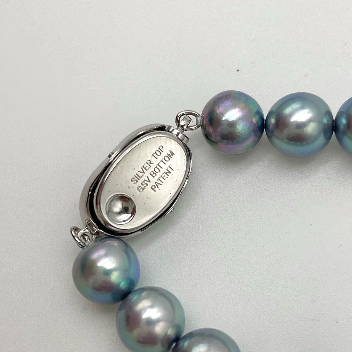 【花珠級】テリ最強 ブルーグレーパール 本真珠 あこや シルバー刻印 未使用級 花珠級】ブルーグレーパール ネックレス 本真珠 あこや アコヤ