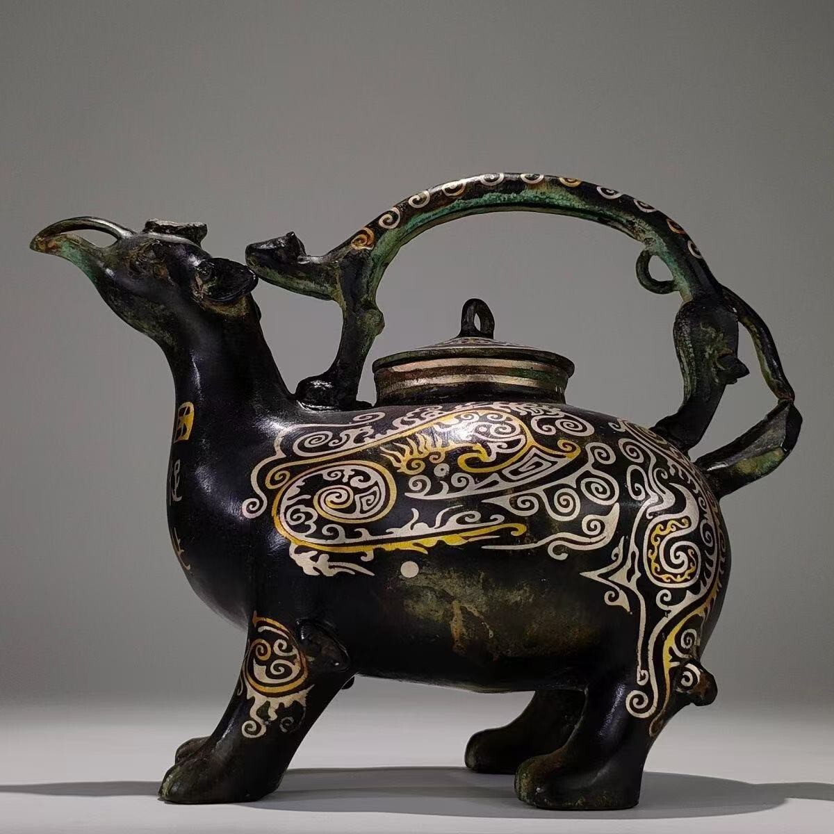 青花花鳥文様提梁壺 装飾品 工芸品 美術品 置物 青花花鳥文様提梁壺 装飾品 工芸品 美術品 置物 工芸青花 5号