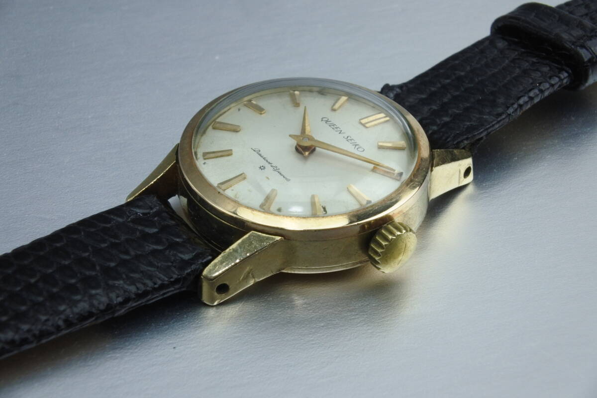 1963年製　QUEEN（女王）SEIKO　王冠マーク　SD文字盤　金色機械　K14GF初期型 　当時女性用最高級手巻腕時計☆極希少モデル_画像3