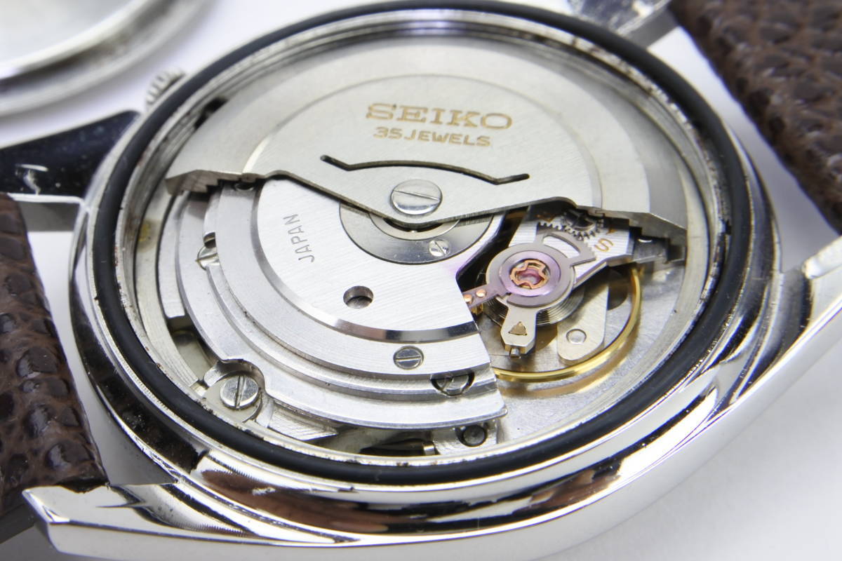 国産アンティーク逸品☆1965年SEIKOセイコーマチック ウィークデータ 35石 6218-8971 自動巻紳士腕時計 純正SEIKOベルト 箱付 美品_画像9