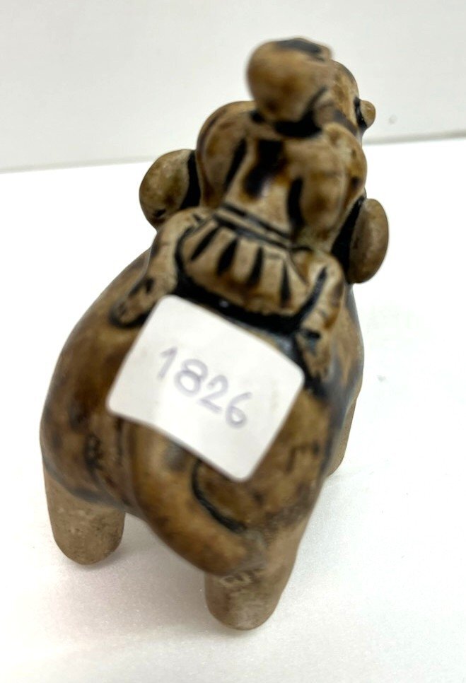 ★ 82875 タイ製 宋胡録 褐釉象形 8.0ｘ4.1ｘ6.8ｃｍ 東南アジア 陶器 展示品 1826 ★_画像5