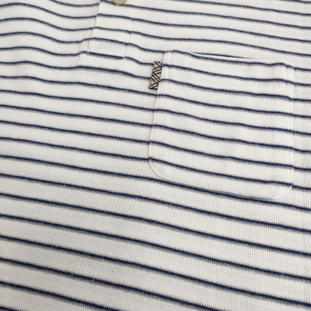 BURBERRY LONDON ノバチェック ボーダー サイズM ポロシャツ ホワイト ネイビー バーバリーロンドン 5-0713S 265550_画像4