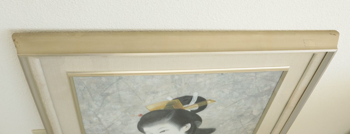 【模写】『六代歌川豊国』「美人」紙本額装　書画　浮世絵　日本画　　　　　_画像6