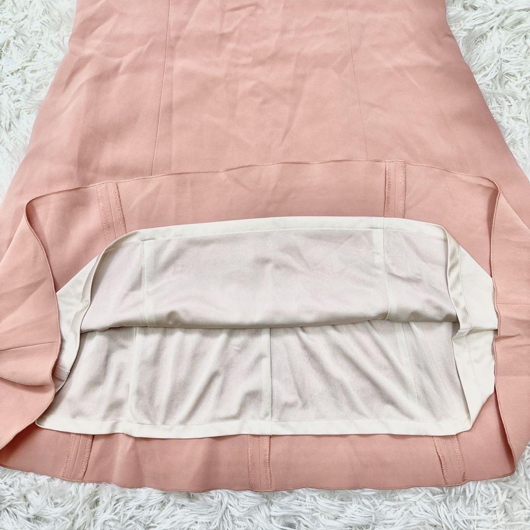 【M-PREMIER】ノースリーブワンピース フレア サーモンピンク (S)_画像4