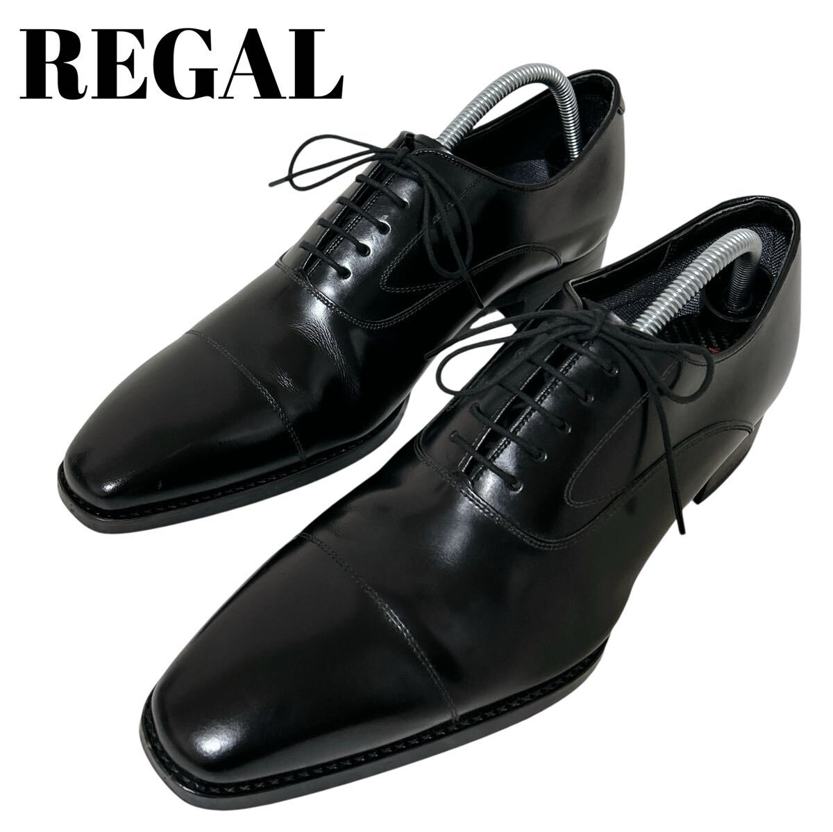美品 定価半額 REGAL ビジネスシューズ25.5cm ☆美品☆REGAL(25.5)ビジネスシューズ 10JR ストレートチップ