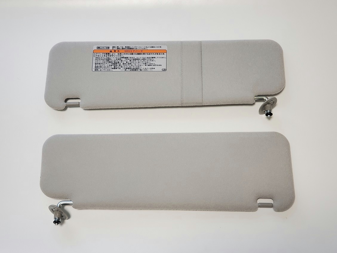 【新品】200系 ハイエース トヨタ純正 サンバイザー 左右　ナロー用 標準ボディ　グレー　ファブリック　バニティミラー付き　スーパーGL_画像2
