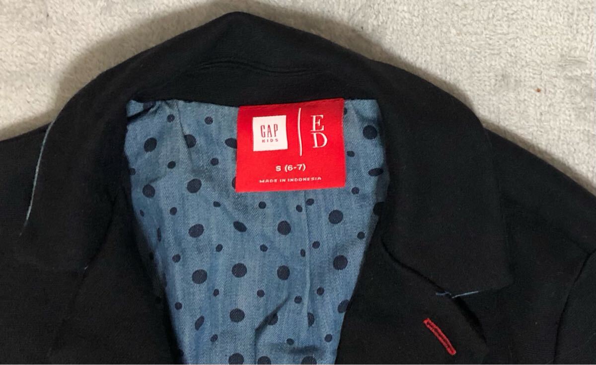 ギャップ/GAP/キッズ/子供服/男の子/女の子/男女兼用/黒/ジャケット/ブレザー/120㎝/Sサイズ/テーラード/ブラック/里地 水玉模様 ドット柄