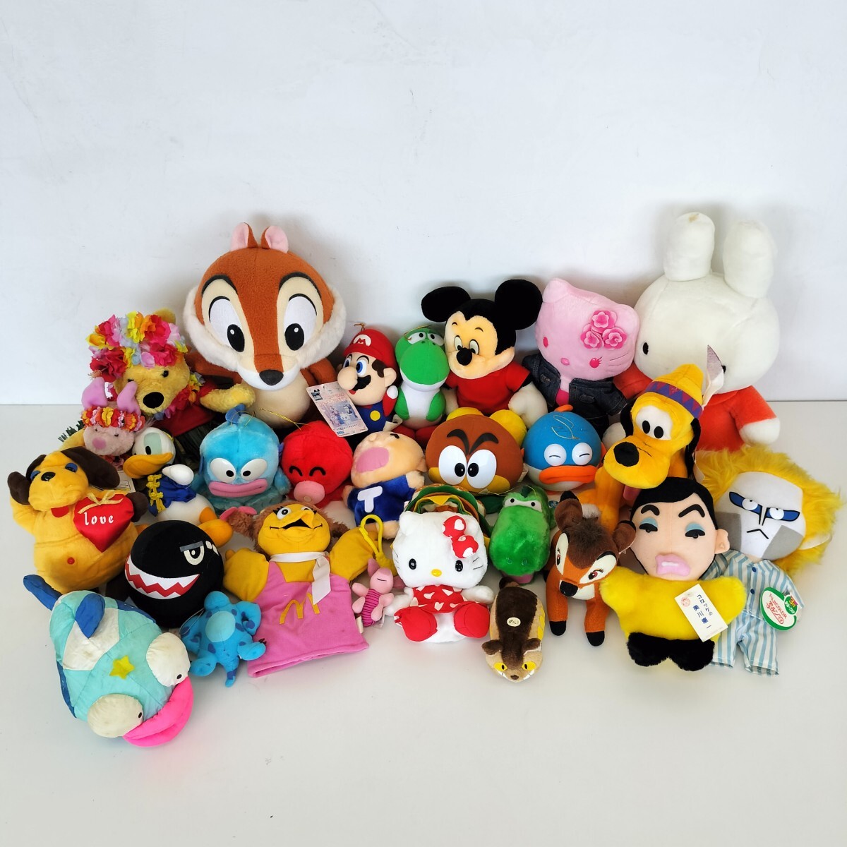 D【25*70223】当時物☆ぬいぐるみ/ディズニー/マリオ/サンリオ/ミッフィー/コロッケの美川憲一/さんまのまんま/デーモン小暮