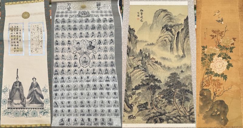 大量 掛軸 まとめて46本セット 書画 中国画 山水 日本画! 掛軸 大量まとめ】95本セット 日本画 中国画 書 山水 花鳥 拓本