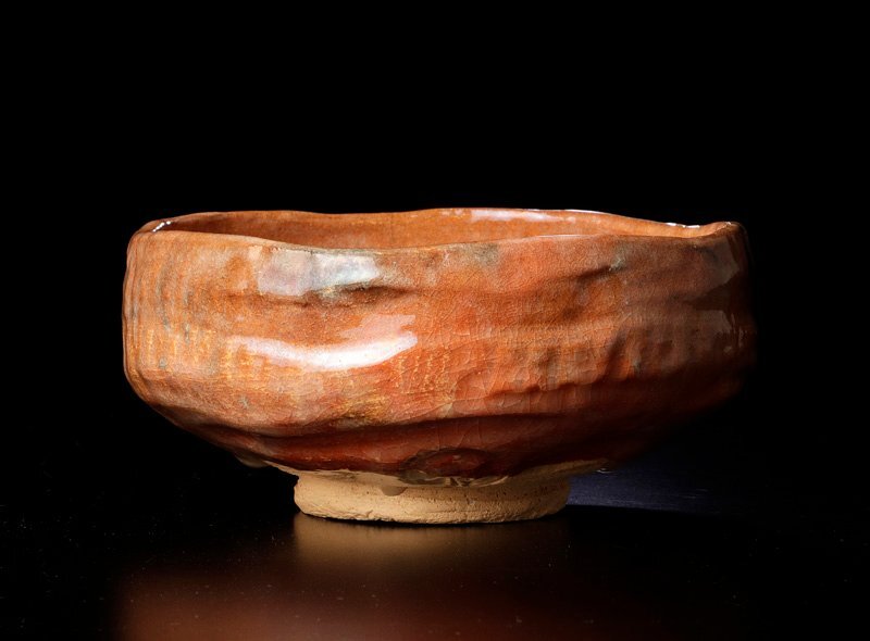 茶道具「コレクター所蔵品」明治期　古そば茶碗　萩焼 蕎麦茶碗　抹茶碗◆二代目 小西儀助旧蔵　lot:2302 古美味十二代楽吉左衛門(弘入)造『而妙斎書付』赤平