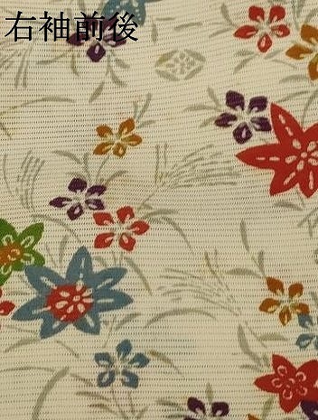 平和屋着物＊夏物　小紋　絽　草花文　正絹　逸品　AAAV9316jd_画像8