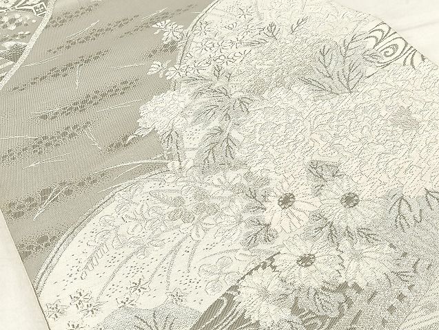 平和屋着物◎六通柄袋帯　唐織　花鳥の宴　古都錦　プラチナ箔　正絹　逸品　AAAG1035Bsw_画像2