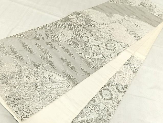 平和屋着物◎六通柄袋帯　唐織　花鳥の宴　古都錦　プラチナ箔　正絹　逸品　AAAG1035Bsw_画像5