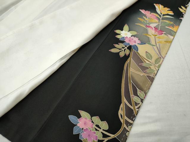 逸品❇️ますいわ屋扱い黒留め袖　有名作家手描友禅暈し染め　22点総フルセット 平和屋着物○豪華黒留袖 友禅 作家物 花鳥文 暈し染め 反