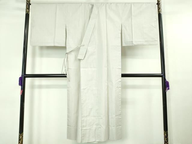 平和屋本店■極上　和装コート　本場縞大島紬　単衣　ロング丈　縞　逸品　DZAA6613kh5