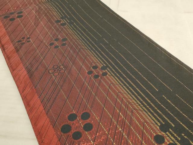 平和屋着物◎佐賀錦 両面六通柄袋帯 流水舞桜文 金糸 正絹 逸品 AAAN6897pf_画像5