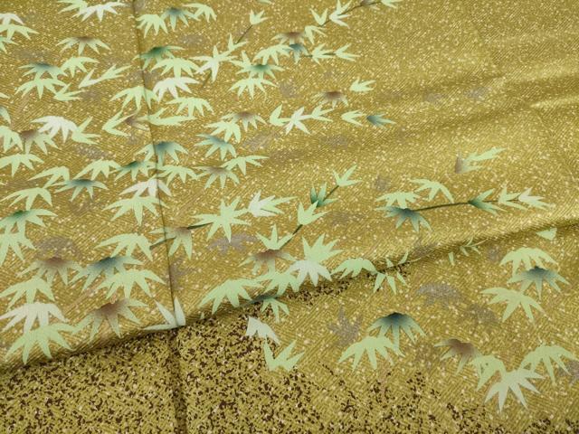 平和屋着物▼訪問着　笹竹文　金銀彩　正絹　逸品　AAAX2786ck_画像5