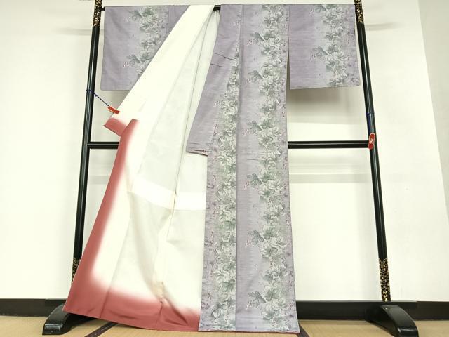 平和屋著物●都喜ヱ門　本場大島紬　9マルキ　総絣　葡萄蔦の葉文　藤絹織物謹(jǐn)制　正絹　逸品　AAAV7021zg