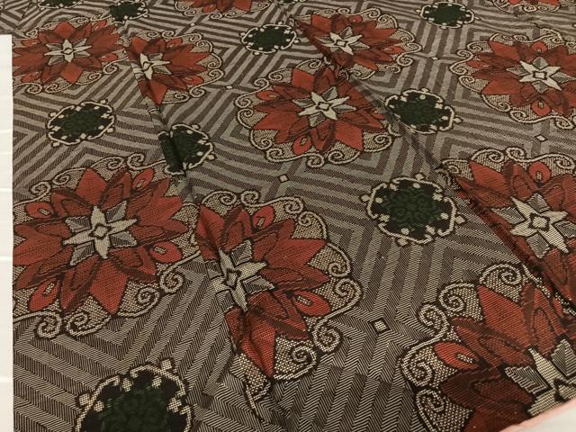 平和屋着物○本場大島紬 龍郷絣 舞花文 正絹 逸品 AAAU8401zg