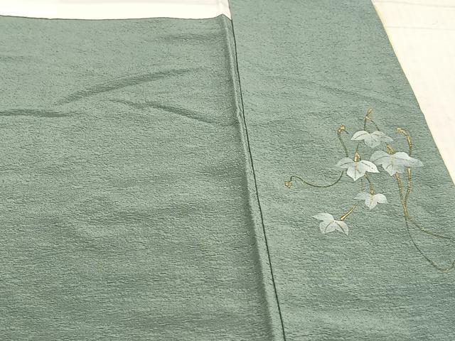 平和屋着物■訪問着　作家物　格子花文　暈し染め　金彩　正絹　逸品　AAAV4097es_画像7