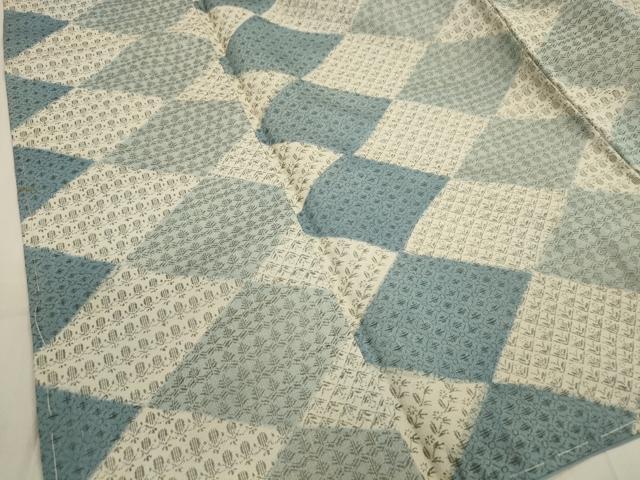 平和屋着物■上質なお召 菱間道 正絹 逸品 DAAP3118arの画像1