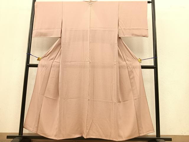 平和屋着物＊夏物　色無地　絽　水柿色　正絹　逸品　BAAT1203pk_画像2