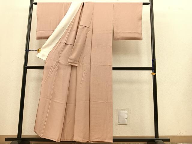 平和屋着物＊夏物　色無地　絽　水柿色　正絹　逸品　BAAT1203pk_画像3