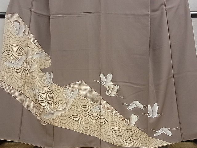 平和屋着物■訪問着　流水飛鶴文　金彩　逸品　CAAC7991ze_画像2
