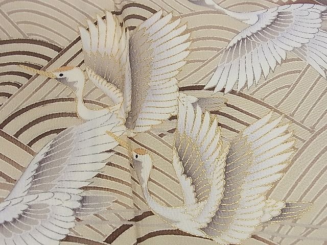 平和屋着物■訪問着　流水飛鶴文　金彩　逸品　CAAC7991ze_画像4