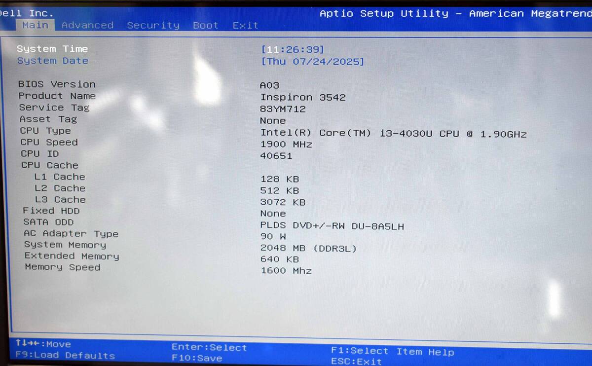 пуск подтверждено ( б/у товар ) DELL Inspiron 15 3000 CPU:i3-4030U RAM:2G HDD: нет * корпус только ( труба :KP827