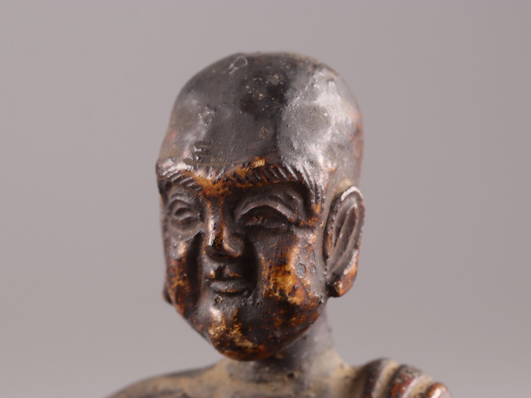 中国古玩 唐物 古銅造 人物 置物 時代物 極上品 初だし品 D3771