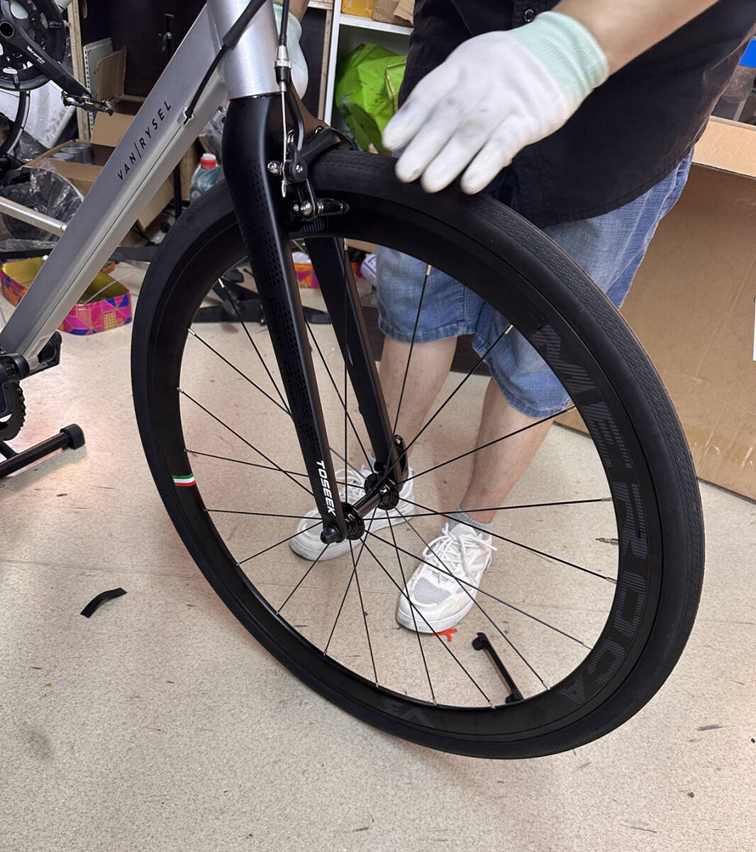 MEROCA 爆音 700C アルム合金 完組ホイール Cブレーキ クィックリリース ロードバイクホイール 前後セット_画像9