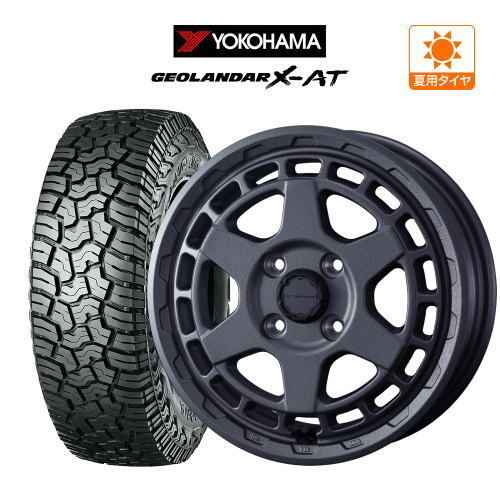 夏タイヤ ホイール 4本 14インチ pcd100 4穴 マッドヴァンス X タイプS YOKOHAMA ジオランダー X-AT (G016) 155/65R14 軽自動車_画像1