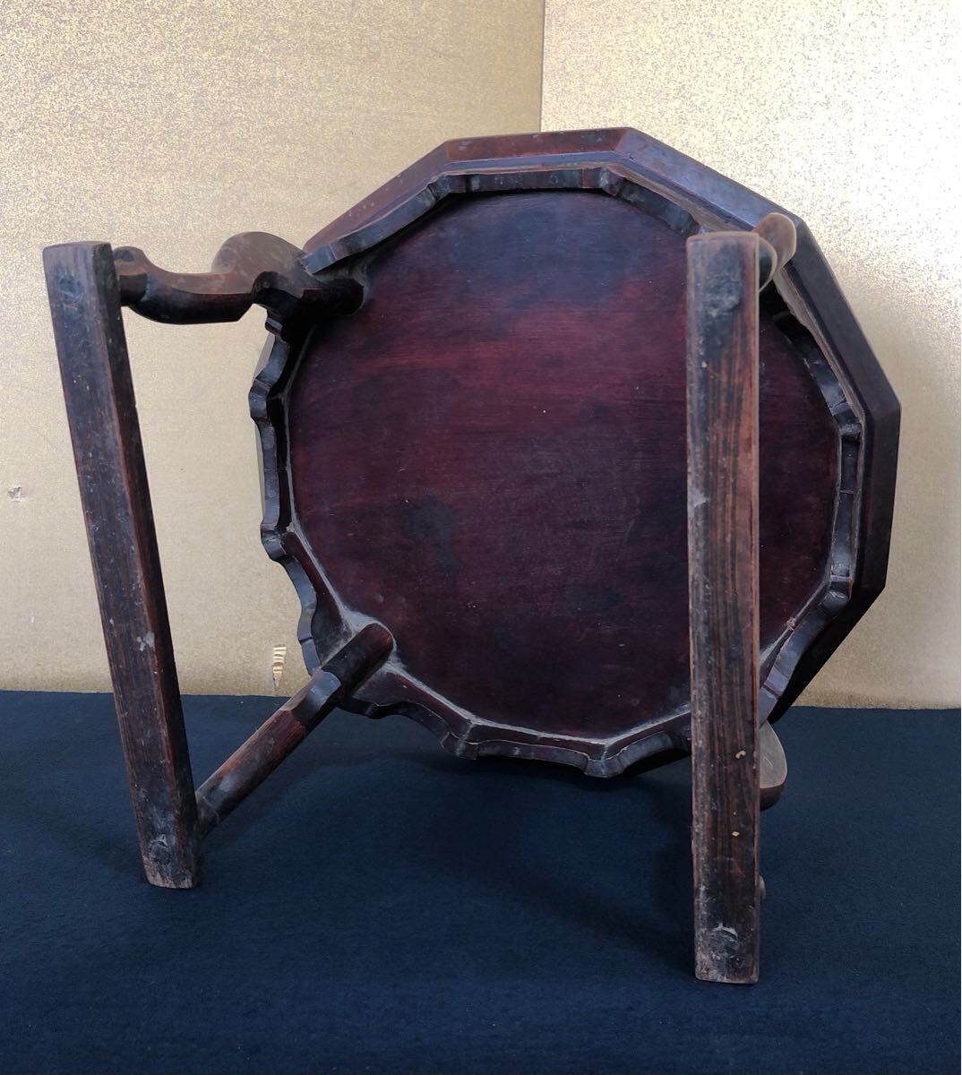 《R》李朝 ソバン 李朝膳 小盤 十二角膳 虎足 李朝家具　250714E2_画像4