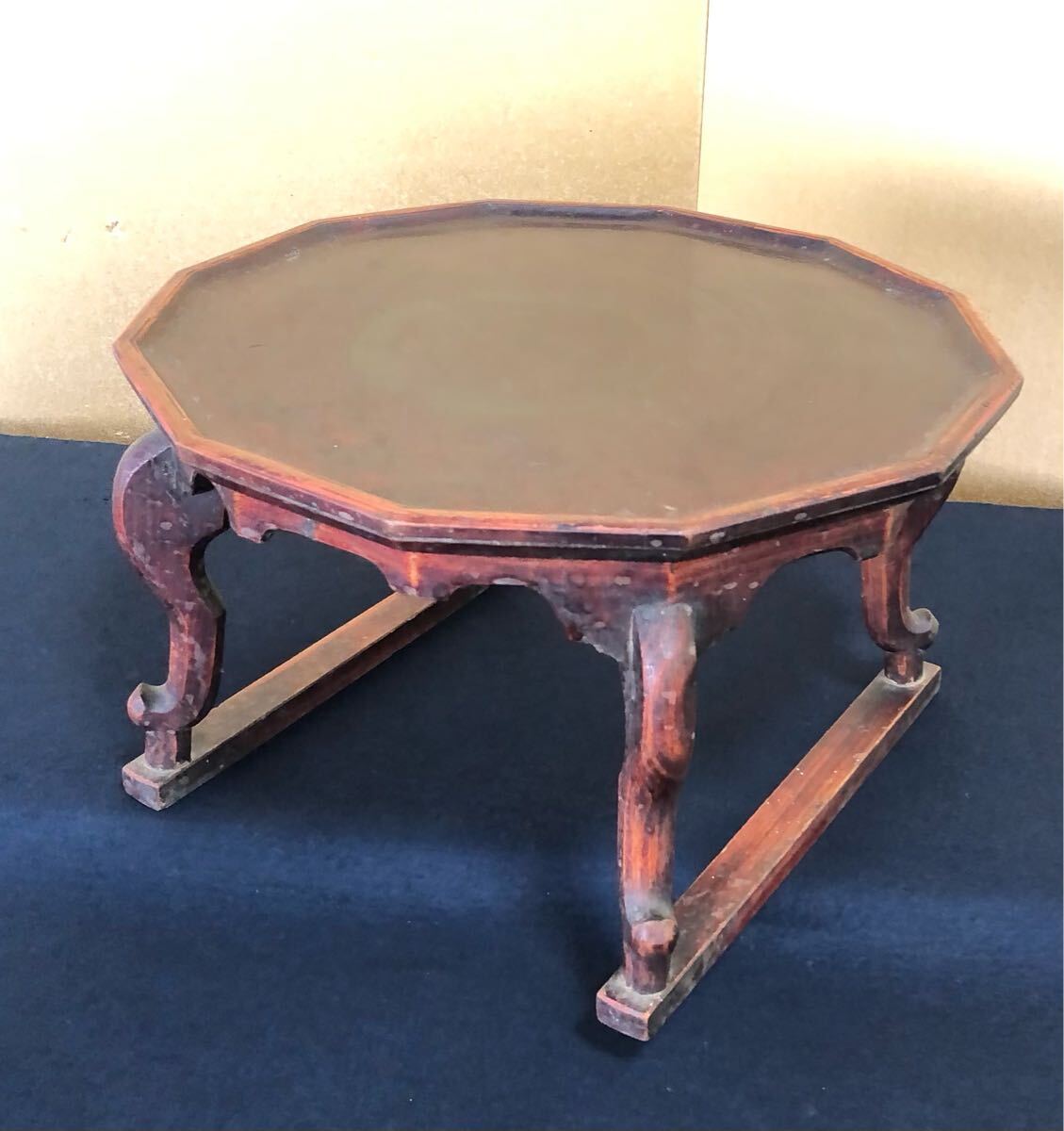 《R》李朝 ソバン 李朝膳 小盤 十二角膳 虎足 李朝家具　250714E2_画像10