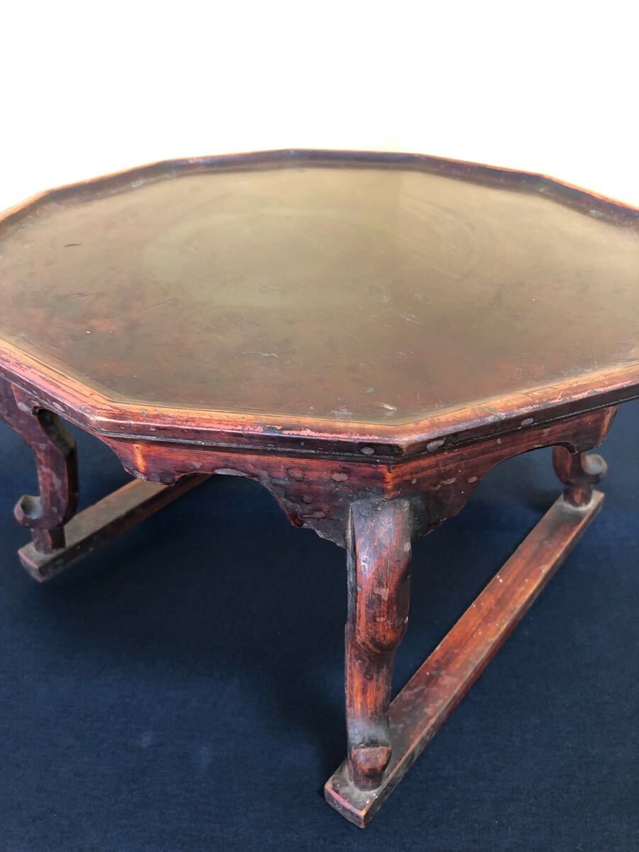 《R》李朝 ソバン 李朝膳 小盤 十二角膳 虎足 李朝家具　250714E2_画像6