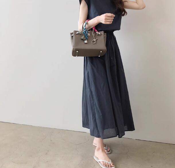 人気夏 ロングワンピース レディース ワンピース 半袖 マキシワンピース シャツワンピース 体型カバー ネイビー M_画像9