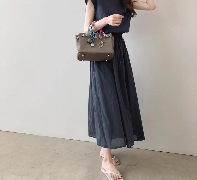 人気夏 ロングワンピース レディース ワンピース 半袖 マキシワンピース シャツワンピース 体型カバー ネイビー M_画像4