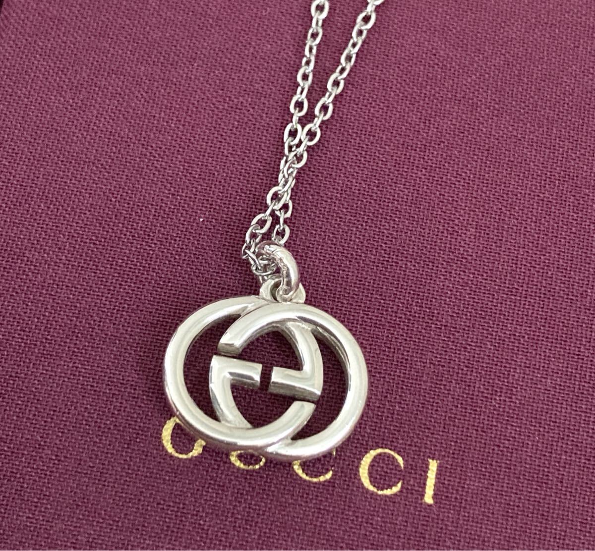 [ быстрое решение / включая доставку ]GUCCI/ Gucci Inter locking G/GG Logo колье / подвеска ( цепь 50cm)