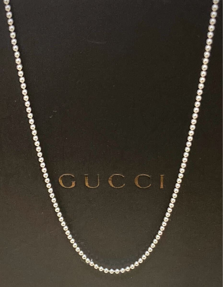 【GUCCI 】スターリング シルバー チェーン ネックレス 正規品 GUCCI/グッチ 細ボール チェーン ネックレス シルバー925
