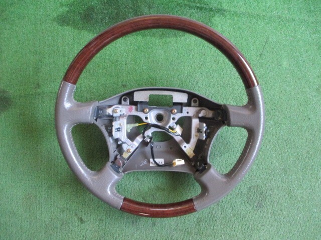 プログレ JCG10 ステアリング トリムFH05 ウッドコンビ レザー H16年 トヨタ ハンドル NC250 特別仕様車 プライムセレクション_画像4